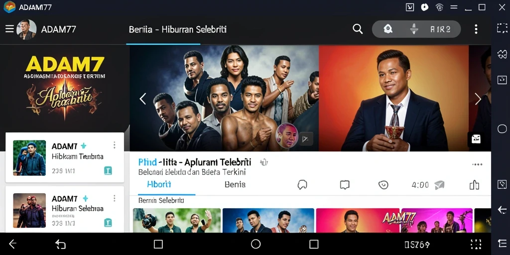 Tampilan antarmuka ADAM77 yang menarik untuk konten Hiburan Selebriti.