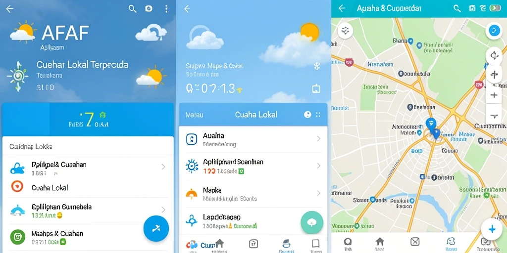 Tampilan antarmuka aplikasi Cuaca Lokal AFAF yang menampilkan data cuaca terkini.