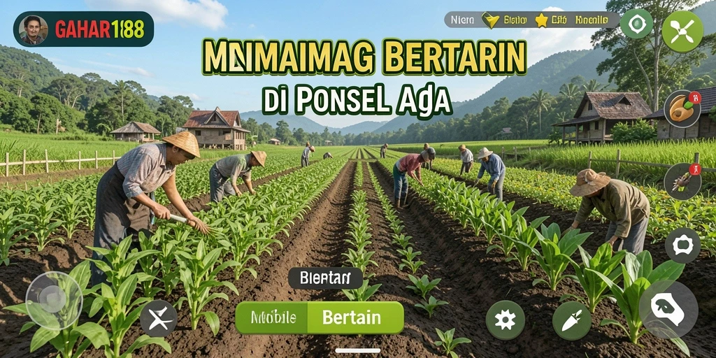 Screenshot GAHAR188 menampilkan antarmuka bertani yang menarik dan interaktif.