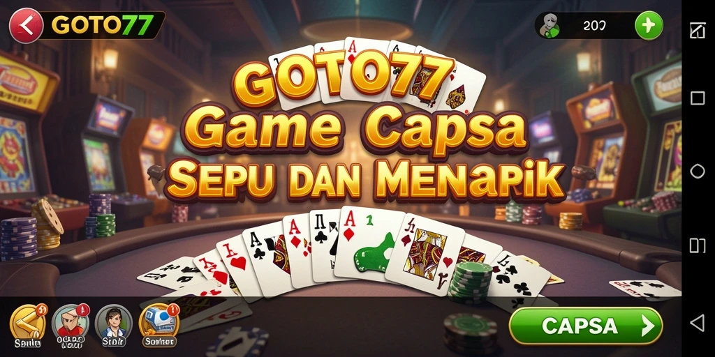 Antarmuka GOTO77 yang menarik saat bermain Capsa.