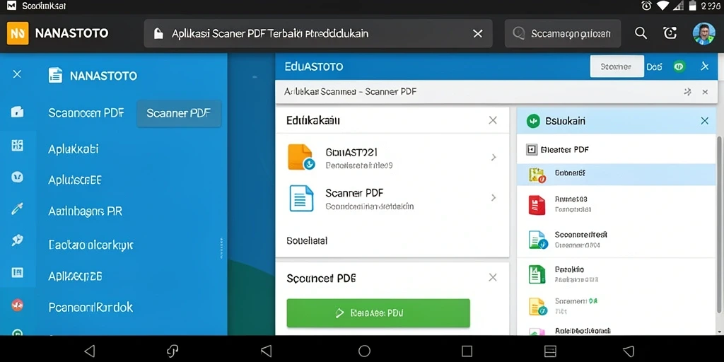 Antarmuka NANASTOTO dengan fitur Scanner PDF yang intuitif.