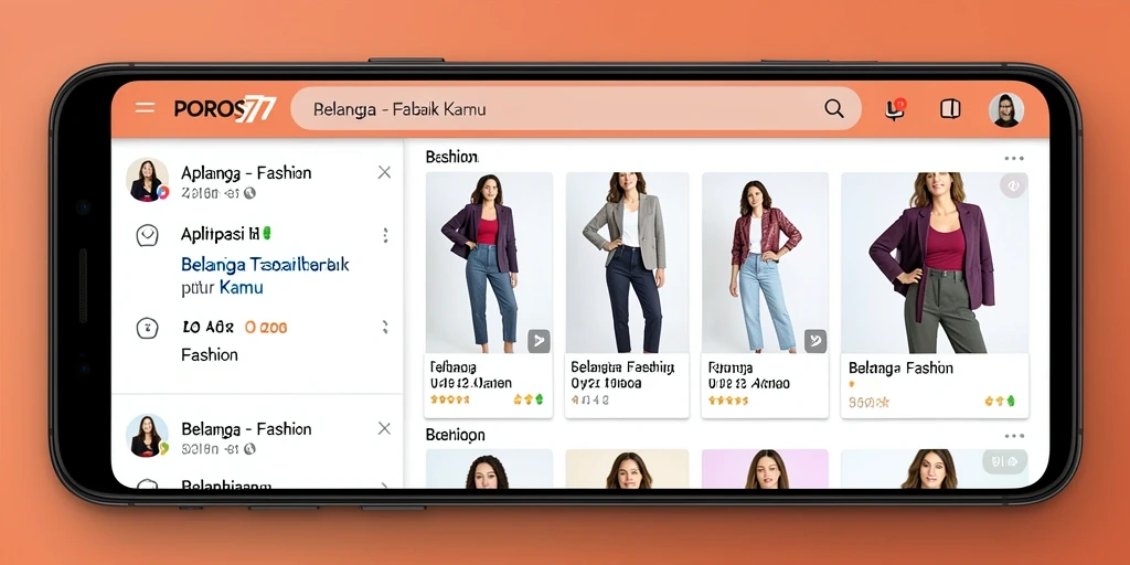 Antarmuka menarik dan mudah digunakan pada aplikasi Fashion.
