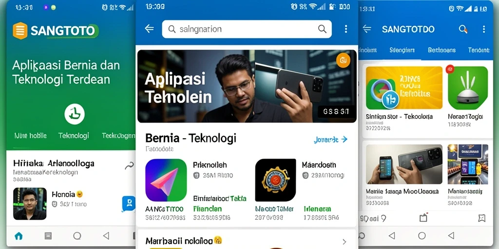 Tampilan antarmuka aplikasi SANGTOTO yang modern dan informatif.