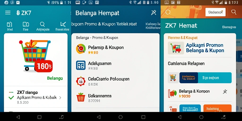 Antarmuka ZK7 menampilkan berbagai kupon menarik untuk belanja.